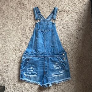 american eagle overall shorts